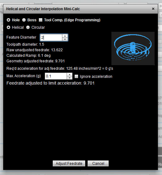 Helical Interpolation and Circular Ramping