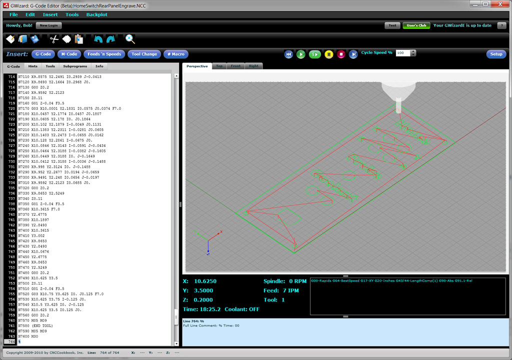 cnc simulator fuel code