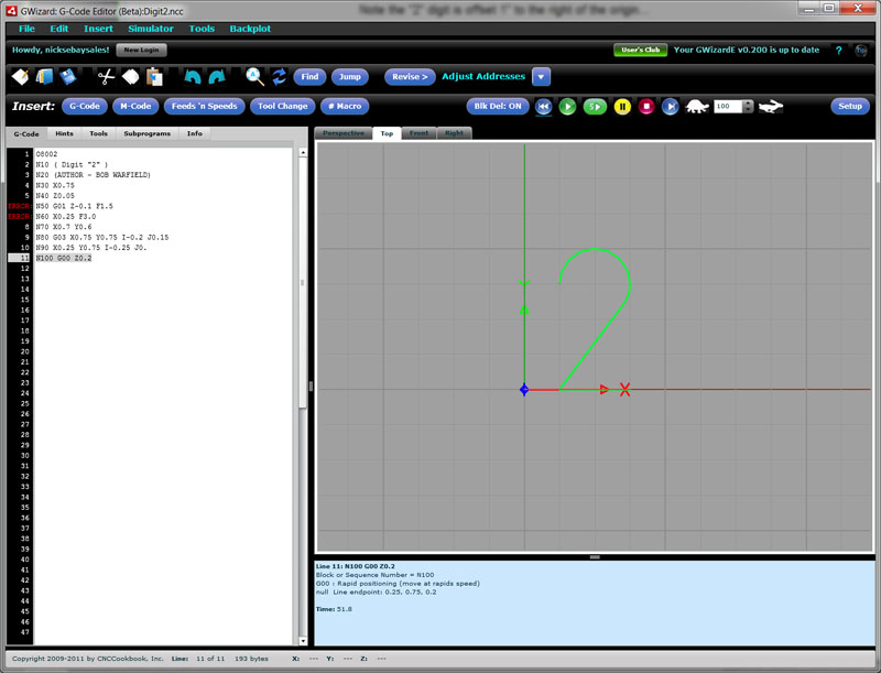 G-Code Tutorial: Engraving digits macro example